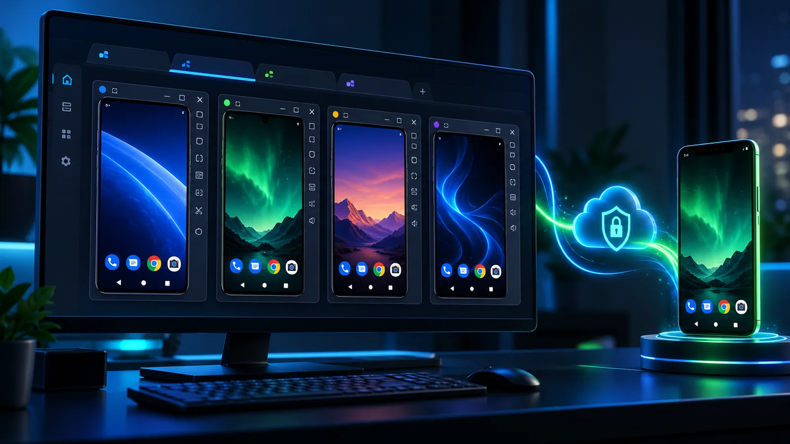 Giao diện nhiều tab LDPlayer được sắp xếp để người dùng dễ quan sát phiên giả lập.
