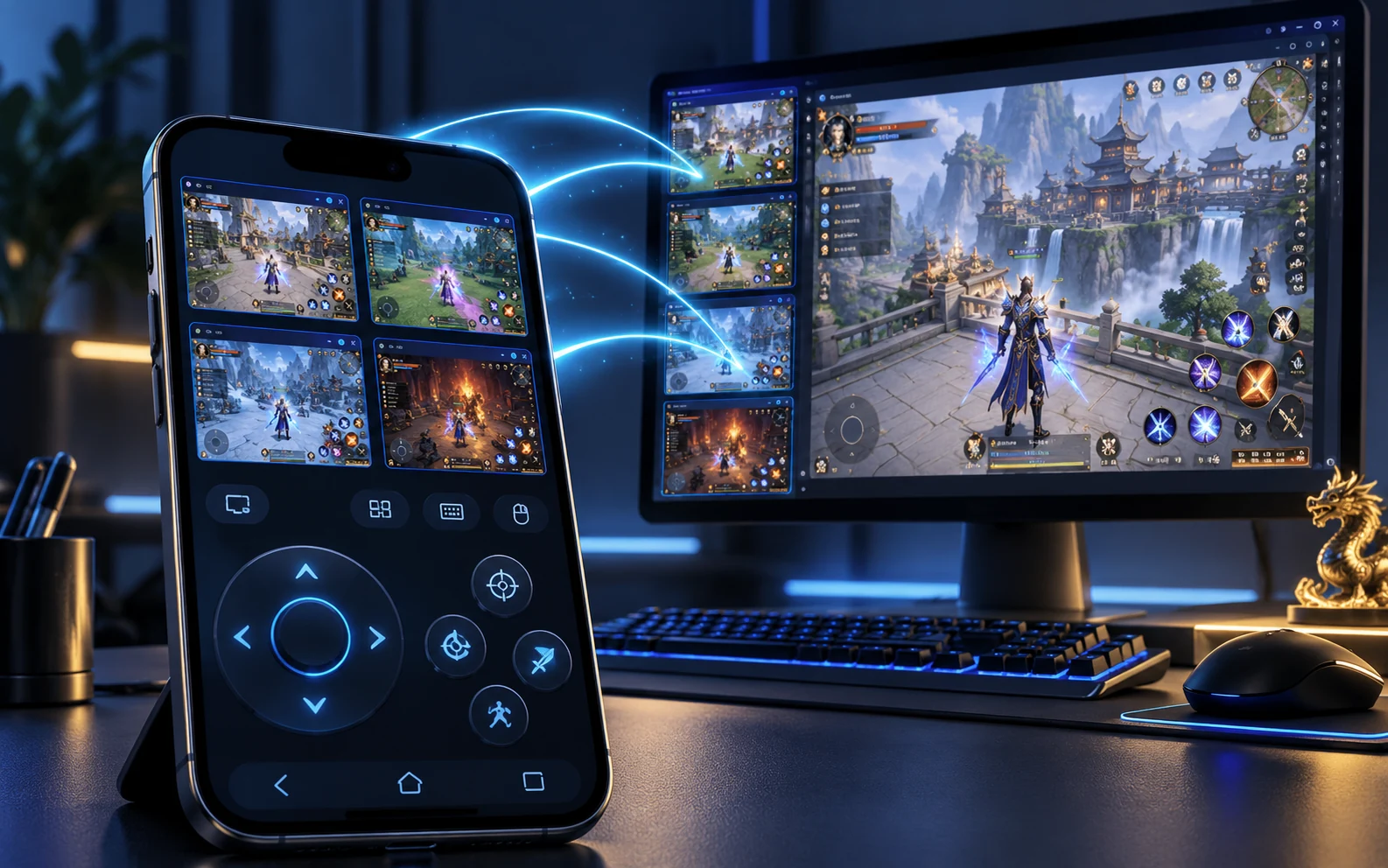 Điều khiển nhiều tab LDPlayer từ xa bằng điện thoại qua OSLink